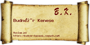 Budnár Kenese névjegykártya